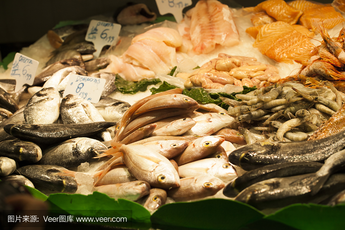 鱼市场的新鲜海鲜